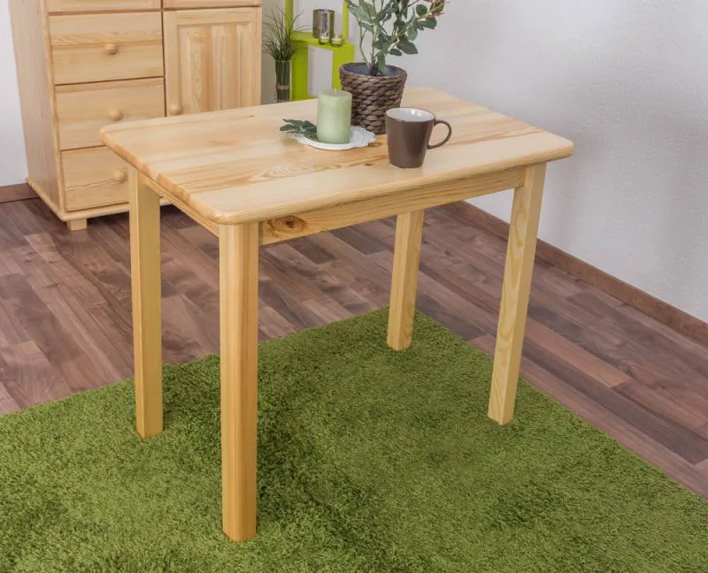 Tavolo rettangolare pino massello naturale 001 | 75 x 90 cm x 55 | Design moderno e robusto