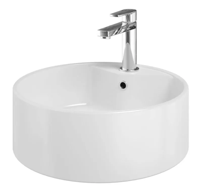 Lavabo bagno Dhule 10 bianco | Ceramica elegante | 14 x 41 x 41 cm