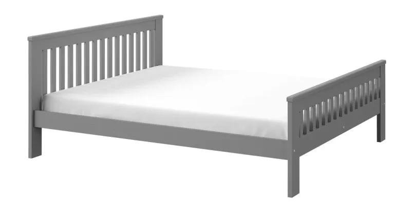 Letto matrimoniale king size "Caesio" 04 | Pino massello antracite | 180 x 200 cm | Design moderno
