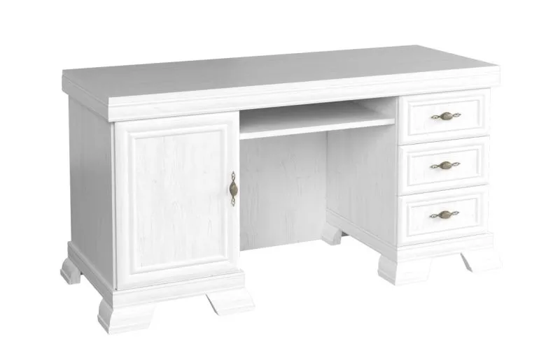 Scrivania Sentis 06, colore: bianco pino - 75 x 149 x 61 cm (A x L x P)