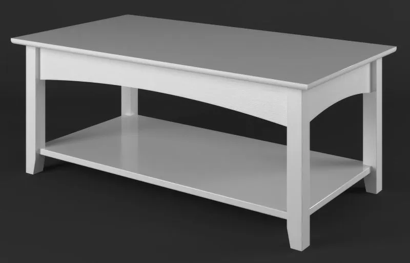 Tavolino Lagopus 04 in pino massiccio bianco | 110 x 60 x 45 cm | Design moderno e robusto