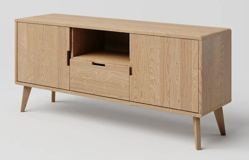 Mobile TV in rovere massiccio naturale Aurornis 60 | Design moderno | 64 x 142 x 40 cm