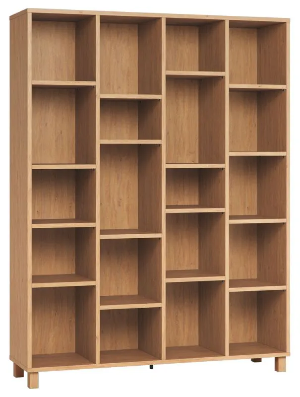 Scaffale Averias 25 rovere | 195 x 149 x 38 cm | 16 ripiani regolabili | Design moderno