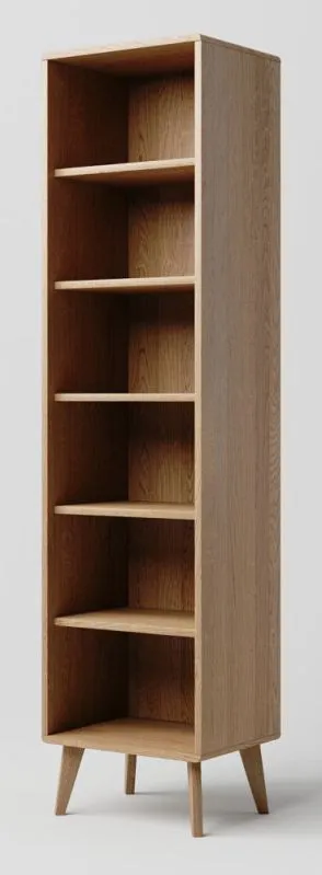 Scaffale Aurornis 18 | Rovere massiccio naturale | 200 x 50 x 40 cm | Design moderno | 5 ripiani