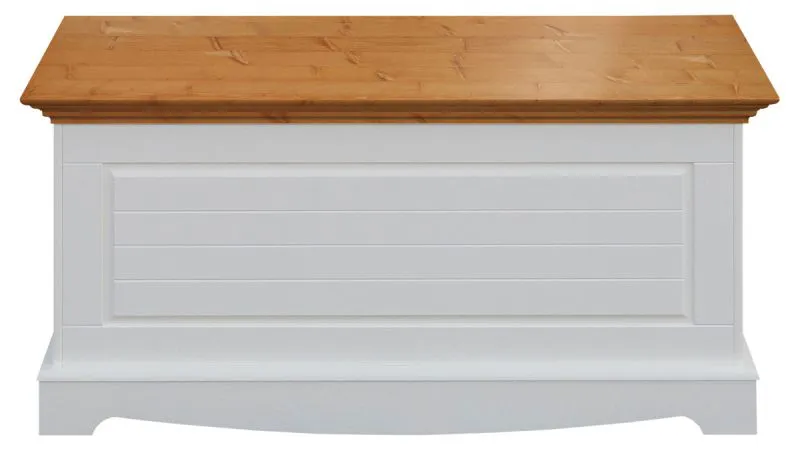Cassapanca Gyronde 38 | Pino massiccio bianco/rovere | 51 x 112 x 45 cm | Stile provenzale