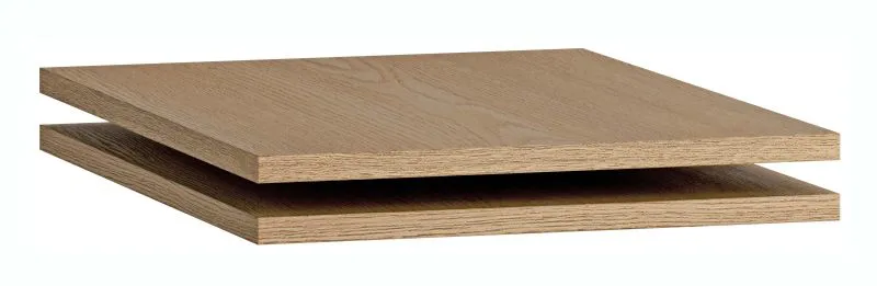 Mensole "Olimar", set 2 pz, color rovere, 49 x 48 x 3,5 cm