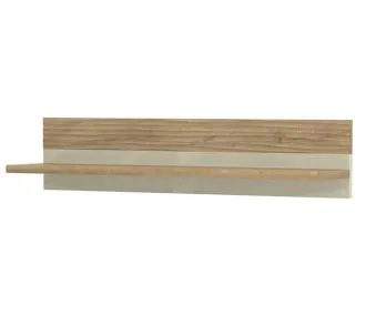 Mensola camera bambini "Mauga" 04 | marrone rovere e crema lucido | 23 x 110 x 22 cm