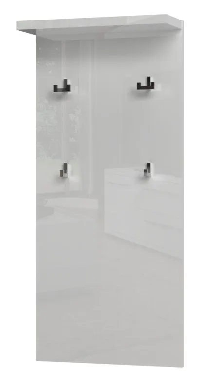 Appendiabiti Garim 55 | Bianco lucido | 100 x 46 x 17 cm | Ripiano e 4 ganci | Design moderno