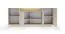 Madia "Manouba" 02, beige/rovere Cremona, 4 ante a battente, 9 scomparti, illuminazione a LED, bordi in ABS, funzione "push-to-open", 203 x 40 x 83 cm