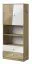 Armadio camera Sirte 04 | Rovere e bianco lucido | 190 x 80 x 40 cm | Design moderno e funzionale