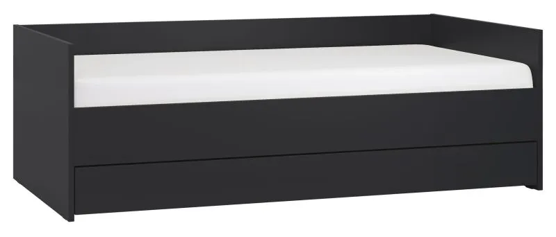 Letto singolo nero 90 x 200 cm | Design moderno | Struttura stabile | Spazio contenitore