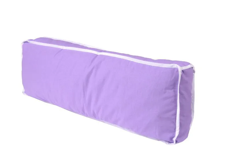 Cuscino laterale viola e bianco | 100% cotone | Sfoderabile | 85x30x10 cm