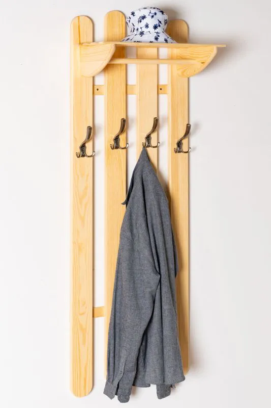 Appendiabiti in pino massello naturale Junco 342 | Design moderno | 150 x 50 x 33 cm