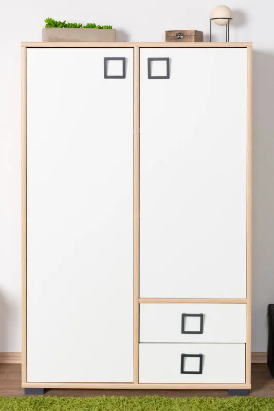 Cameretta - Armadietto "Benjamin" 27, faggio / bianco - 134 x 86 x 37 cm (h x l x p)