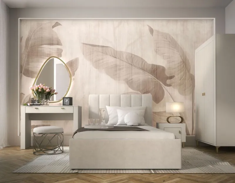 Camera da letto matrimoniale 4 pezzi "Barbe" | Color cashmere | Design moderno | Spazio contenitivo