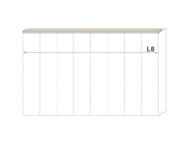 Cornice superiore per armadio battente Neiafu | Cashmere | 181 cm | Set 2 pezzi