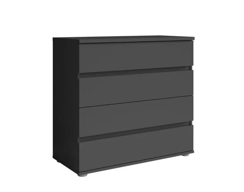 Cassettiera Almopia 03 grigio grafite | 4 cassetti capienti | Bordi in ABS | 85 x 91,5 x 42 cm