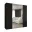 Armadio battente Korab 85 nero | Maniglie oro | 2 ante a specchio | 2 metri larghezza | Sistema Soft-Close