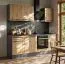 Cucina completa "Verdal" 01, rovere Artisan/antracite, incl. piano di lavoro, 220 x 60 x 210 cm