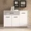 Madia "Brus" 11 | Bianco e cemento | 1 cassetto | 3 ante | 4 scomparti | 80,5 x 119 x 33 cm