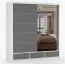 Armadio scorrevole Lusatian 21 | 2 ante con specchio | 12 scomparti | 3 cassetti | Bianco/Grigio | 218 x 203 x 61 cm
