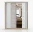 Armadio scorrevole Gorski 06 | Bianco lucido, Rovere Artisan | Specchio | 2 ante | 6 scomparti | 218x183x61 cm