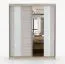 Armadio scorrevole "Gorski" 09 | Bianco opaco & Rovere Sonoma | 2 ante con specchio | 6 scomparti | 218 x 183 x 61 cm