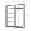 Guardaroba scorrevole "Cuillin" 07 | 2 ante con specchio | 6 scomparti | 218 x 183 x 61 cm | Grigio e seta