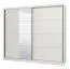 Armadio scorrevole Apatin 06 bianco | Specchio integrato | 2 barre appendiabiti | 10 scomparti | 215,5x251x60 cm