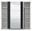 Armadio Sizila 01 bianco/nero | 10 scomparti | 2 barre appendiabiti | Specchio | 210 x 217 x 62,5 cm