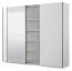Armadio scorrevole Bogati 04 | Bianco lucido e anta a specchio | 224 x 262,5 x 65,5 cm | 2 barre appendiabiti