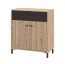 Madia "Kladovo", color rovere Artisan/nero, 2 ante a battente, 1 cassetto, bordi in ABS, 80 x 40 x 90 cm