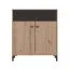 Madia "Kladovo", color rovere Artisan/nero, 2 ante a battente, 1 cassetto, bordi in ABS, 80 x 40 x 90 cm