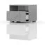 Comodino moderno 41x55x41 cm | Rovere marrone e bianco lucido | Sistema soft close e touch to open