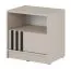Cassettiera con doghe nere Leeds 37 | 52 x 51 x 38 cm | finitura cashmere | ABS | 1 vano ampio, 1 cassetto