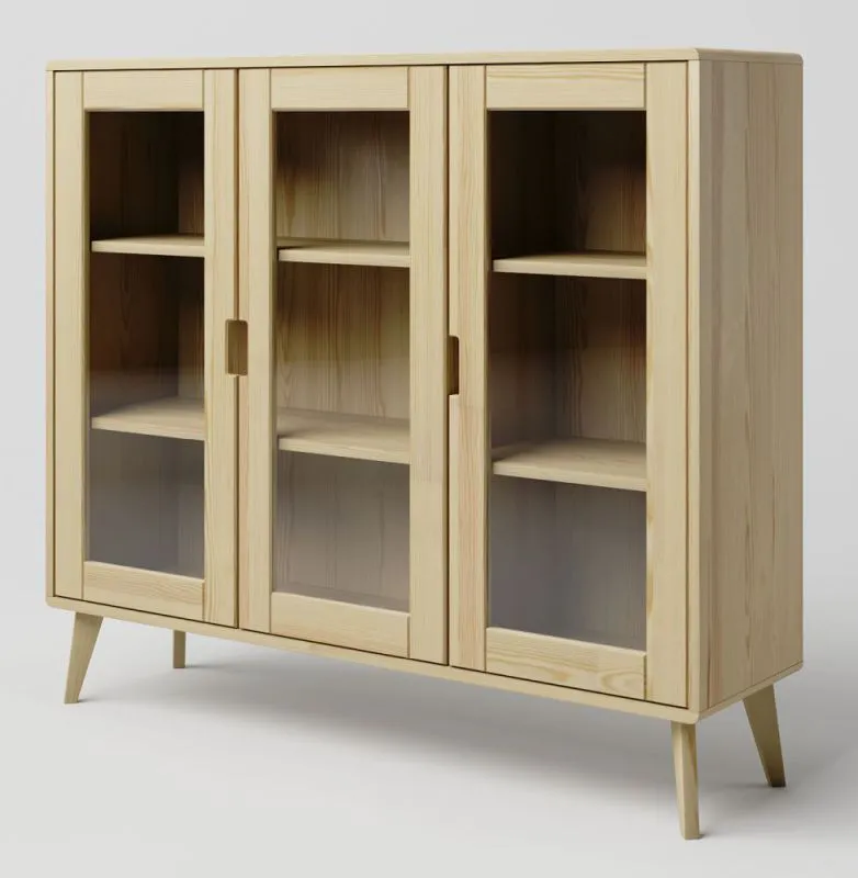 Vetrinetta Aurornis 15 | Pino massiccio naturale | 125 x 142 x 40 cm | Design moderno | Ampio spazio