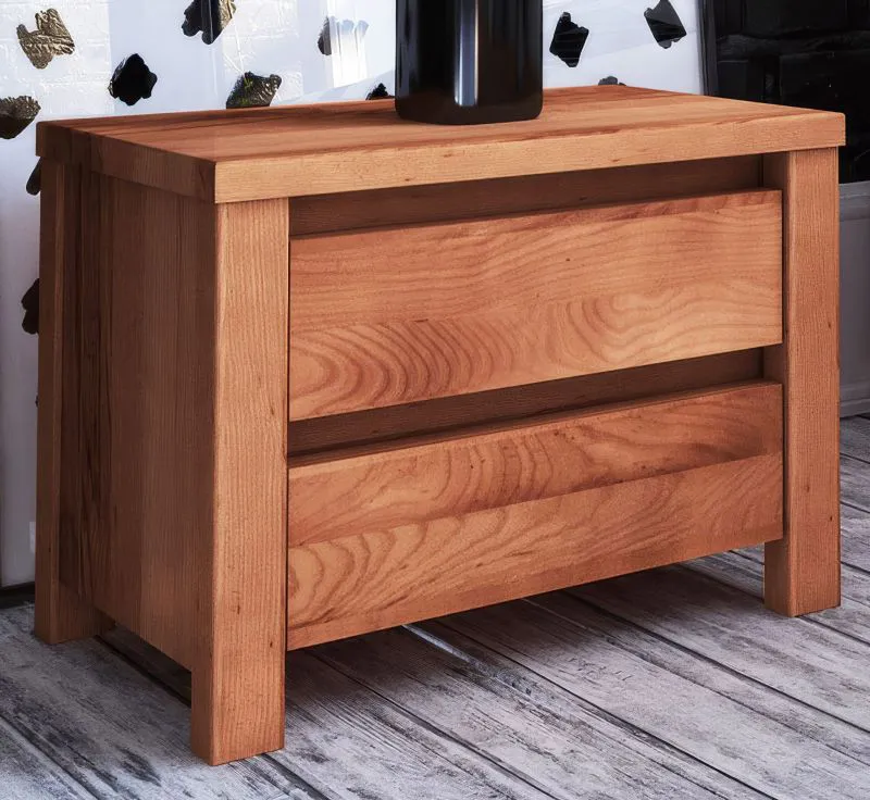 Comodino Tasman 06 | Faggio massello oliato | 2 cassetti | 37 x 51 x 30 cm | Design elegante