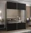 Armadio ad ante scorrevoli "Tampa", nero, 2 ante con specchio, 11 scomparti, 2 barre appendiabiti, Sistema "Soft-Close", 245,5 x 200 x 64 cm