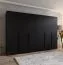 Armadio ad ante battenti "Rida" 05, nero, maniglie: nere, 4 scomparti, 4 barre appendiabiti, Sistema "Soft-Close", bordi in ABS, 300 x 52 x 202 cm