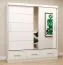 Armadio scorrevole bianco con specchio Lusatian 18 | 2 ante | 12 scomparti | 3 cassetti | 218 x 203 x 61 cm