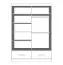 Armadio scorrevole nero con specchio Lusatian 04 | 2 ante | 6 scomparti | 2 cassetti | 218 x 150 x 61 cm
