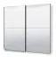Armadio scorrevole Bogati 03 | Bianco lucido | 2 ante specchio | 2 barre appendiabiti | 210 x 217 x 62,5 cm