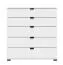 Cassettiera Pecini 01 | Bianco con dettagli neri | 5 cassetti | 95 x 90 x 40 cm
