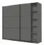 Armadio ad ante scorrevoli "Kule" 08, color grigio grafite, 10 scomparti, 210 x 217 x 62,5 cm