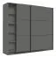 Armadio ad ante scorrevoli "Kule" 08, color grigio grafite, 10 scomparti, 210 x 217 x 62,5 cm