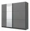 Armadio scorrevole Kule 10 | Grigio grafite con specchio | 2 barre appendiabiti | 10 scomparti | 210 x 236,5 x 62,5 cm