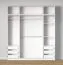 Armadio a giorno "Aarwangen" 20, bianco, 4 scomparti, 2 ripiani in legno, 3 cassetti interni, 3 barre appendiabiti, 3 cassetti interni, 206 x 55 x 234 cm