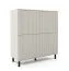 Madia "Cienequillas" 13, color cashmere, 4 ante a battente, 8 scomparti, funzione "push-to-open", 100 x 40 x 112 cm