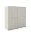 Madia "Cienequillas" 13, color cashmere, 4 ante a battente, 8 scomparti, funzione "push-to-open", 100 x 40 x 102 cm