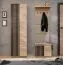 Set ingresso "Angvik" 3 pezzi | Rovere/Nero | Armadio, scarpiera con seduta imbottita, appendiabiti con 4 ganci